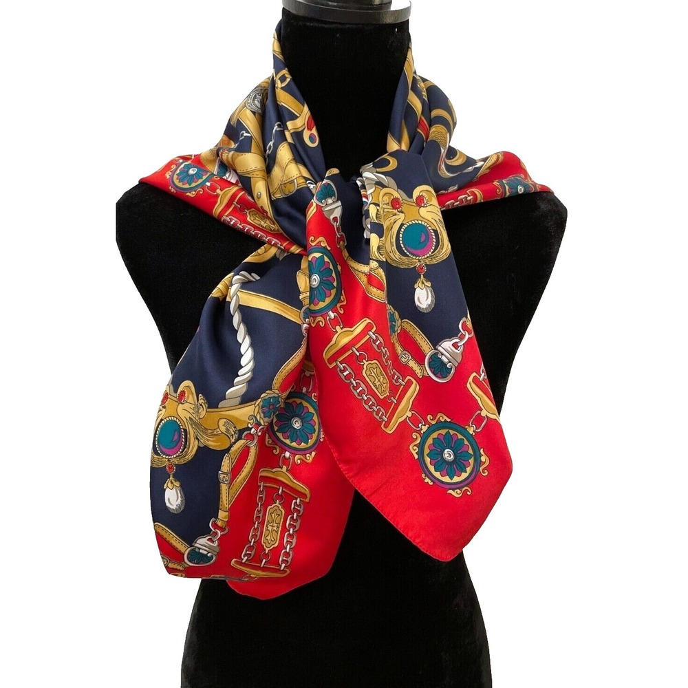 Tie Rack Art Of The‎ Scarf Womens Square Scarf One Size Red Belt Print Italy
